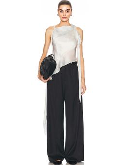 Grace Ling - Silk Satin Chiffon Bias Scarf Top
