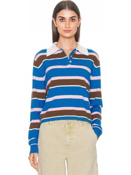 Guest In Residence - Cropped Stripe Rugby Polo Top