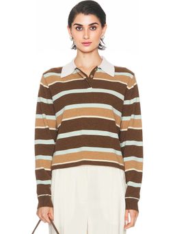Guest In Residence - Cropped Stripe Rugby Polo Top
