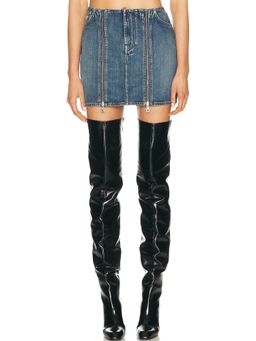 Jean Paul Gaultier - Front Zipped Denim Mini Skirt