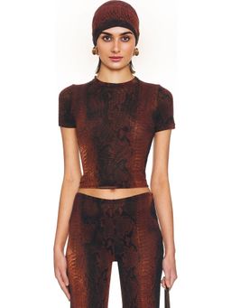 Jean Paul Gaultier - Mesh Printed Python Baby Tee