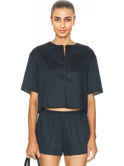 LESET - Yoko Short Sleeve Henley Top