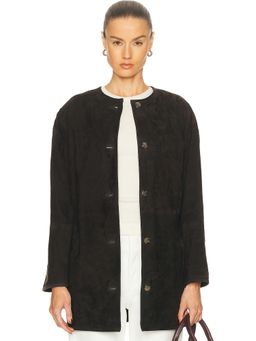 Loulou de Saison - Waren Oval Shaped Suede Coat