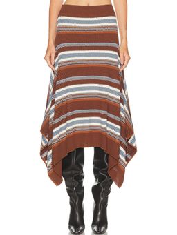 Monse - Striped Jacquard Cascade Midi Skirt