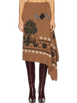 Monse - Mixed Fair Isle Midi Skirt