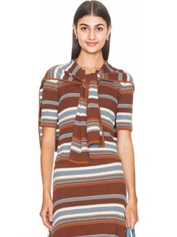Monse - Striped Jacquard Top & Scarf