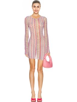 Missoni - Viscose Lam Dress With Pixelated Zigzag Motif