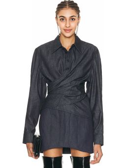 Mugler - Long Sleeve Top in Undone Blue