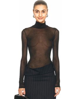 Mugler - Turtleneck Jersey Top