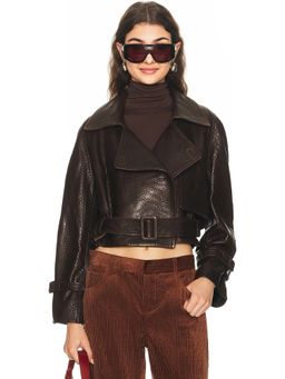 NOUR HAMMOUR - Hatti Cropped Leather Jacket