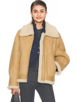 NOUR HAMMOUR - Portia Modern Shearling Aviator Jacket