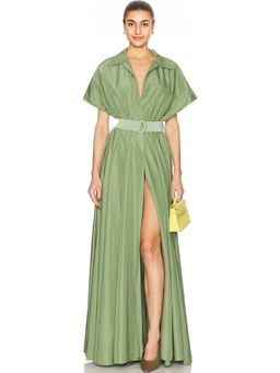 Norma Kamali - Super Oversized Sleeveless Boyfriend Shirt Flared Gown