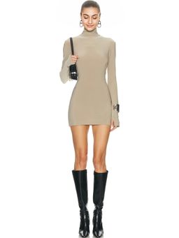 Norma Kamali - Long Sleeve Slim Fit Turtleneck Pickleball Dress