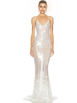 Norma Kamali - Low Back Fara Slip Fishtail Gown