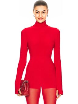 Norma Kamali - Slim Fit Long Sleeve Turtle Top