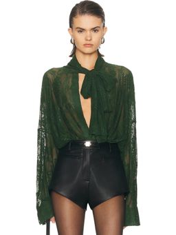 Norma Kamali - Super Oversized Boyfriend Bow Bodysuit