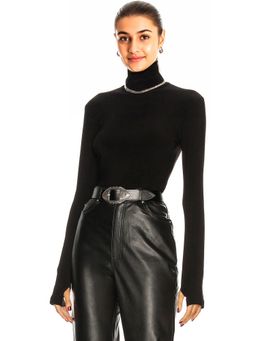 Norma Kamali - Slim Fit Long Sleeve Turtleneck Top