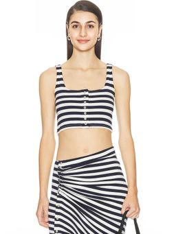 RABANNE - Striped Cropped Tank Top