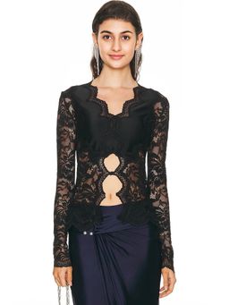 RABANNE - Long Sleeve Lace Top