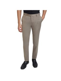 Raymond - Slim Fit Textured Medium Brown Formal Trouser