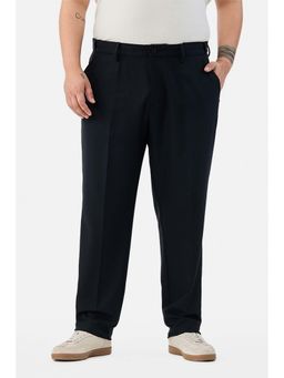Snitch - Men Black Polyester Blend Self Design Trouser