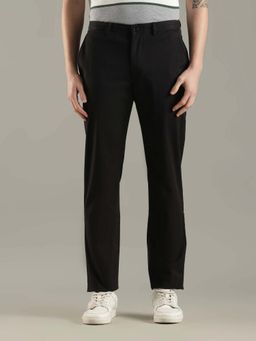 Tommy Hilfiger - Men Black Cotton Solid Trouser