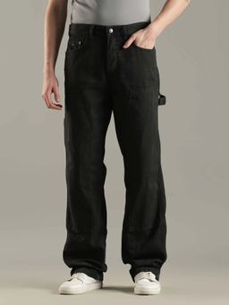 Tommy Hilfiger - Men Black Cotton Solid Trouser
