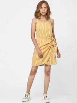 ONLY - Women Striped Yellow Dress