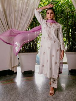 House Of Muher - Nafas Off White Suit Set (Set of 3)