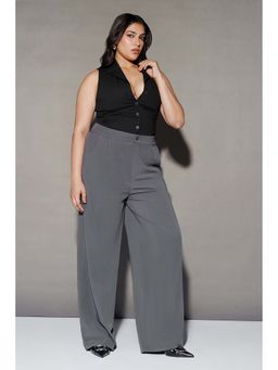 FREAKINS - Deep Dusk Curve Pleated Straight Fit Korean Pants