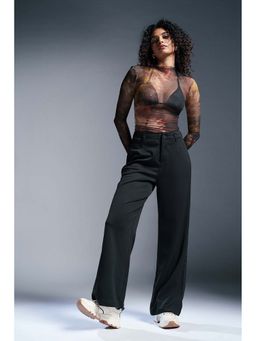 FREAKINS - Lacquer Black Wide Leg Adjustable Korean Pants