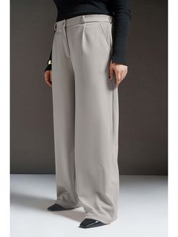 FREAKINS - Dove Grey Curve Textured Korean Pants