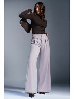 FREAKINS - Gentle Grey Stylized Waist Korean Pants