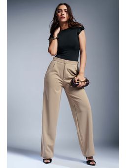 FREAKINS - Taupe Trend Women Textured Korean Pants