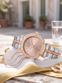 ELLE - Women Metal Round Rose Gold Watch-El-Bl-Rsg