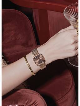 ELLE - Women Metal Square Brown Watch-El-Ch-Brw