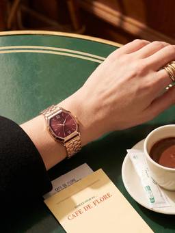 ELLE - Women Metal Hexagon Rose Gold Watch-El-Ec-Crl