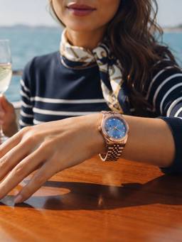 ELLE - Women Metal Round Blue Watch-El-Et-Blu