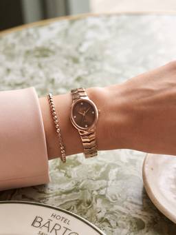 ELLE - Women Metal Round Brown Watch-El-Ln-Brn