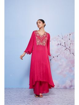 Ajiesh Oberoi - Rani Chakori Embroidered Kurta with Bustier and Palazzo (Set of 3)