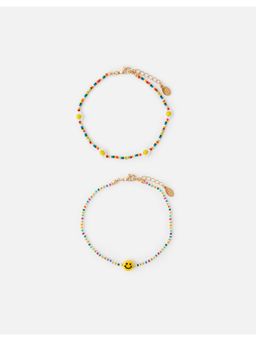 Accessorize London - Multi-Color Minimal Anklet (Pack of 2)