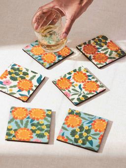 Chumbak - Marigold Coasters (Set of 6)