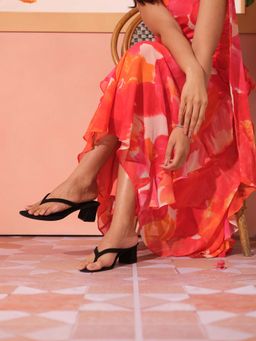 ERIDANI - Danie Black Slip On Sandal Heels