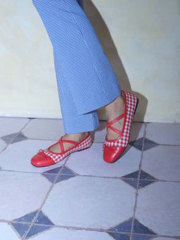 ERIDANI - Women Cherie Red Printed Ballerinas