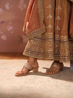 ERIDANI - Women Arzu Rosegold Metallic Sandal Heels