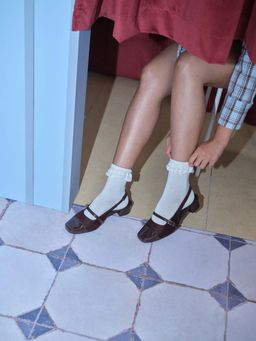 ERIDANI - Women Eris Brown Closedtoe Slingback Sandal Heels