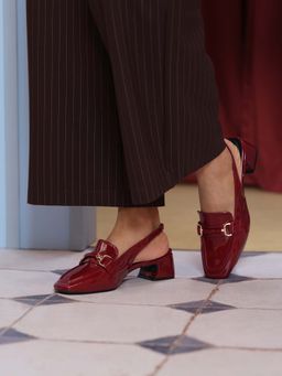 ERIDANI - Women Josie Maroon Block Heels