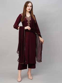 Gahan - Womens Viscose Rayon Straight Printed Kurta with Pant & Dupatta