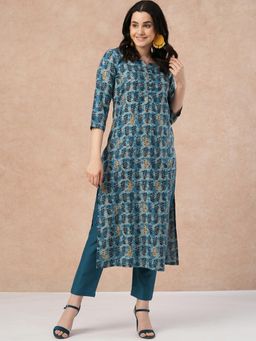 Gahan - Womens Viscose Rayon Straight Printed Kurta with Pant