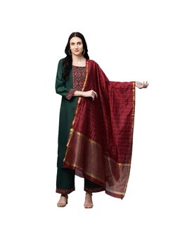 Gahan - Womens Viscose Rayon Straight Solid Kurta with Pant & Dupatta